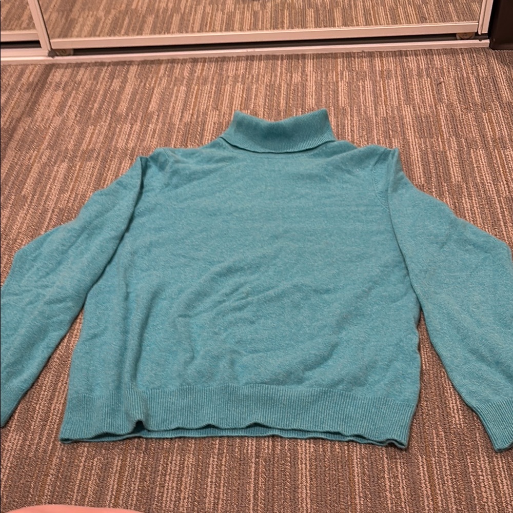 Teal Lands End Cashmere Sweater